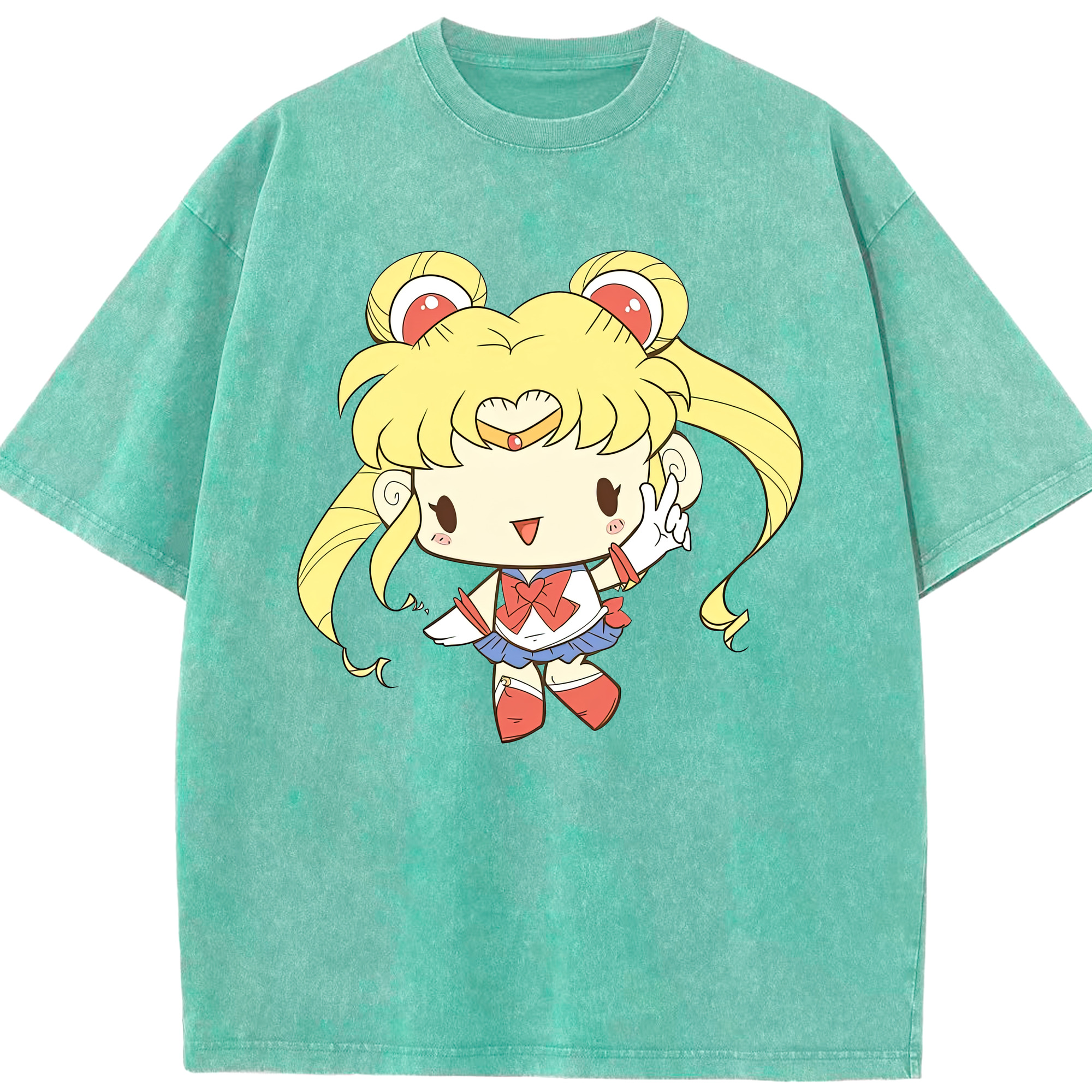 （画像用） 美少女戦士セーラームーン 月野 うさぎ つきの うさぎ Sailor Moon Tsukino Usagi 綿100% ヴィンテージ風 半袖Tシャツ（フロントプリント）